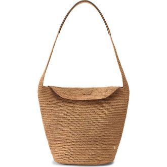 Helen Kaminski Yala Crochet Raffia Shoulder Bag in Nougat/Caramel at Nordstrom