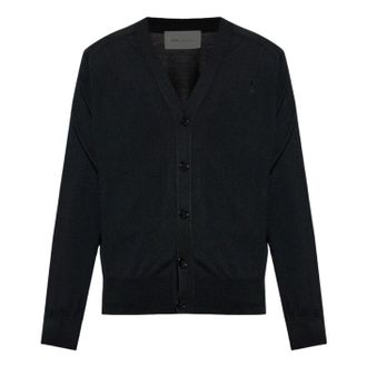 Ami Tone-on-Tone Heart Logo Cardigan Black HKC384-KN0039-0180