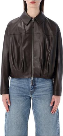 S.W.O.R.D 6.6.44 Leather Jackets, female, Brown, Size: XS Cropped Nappa Leather Bomber