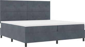 vidaXL Vidaxl - Box Spring Bed with Mattress Dark grey 200 x 200 cm Velvet