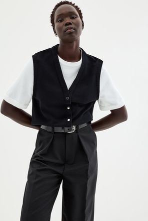 Contemporaine Womens Pure cotton overlaid vest