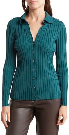 Vince Collar Rib Sweater in Dk Jade at Nordstrom Rack, Size X-Small