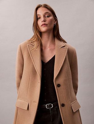 Calvin Klein Wool Blend Tailored Coat