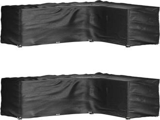 vidaXL Fundas Muebles Jard&iacute;n Forma De L 2 Uds 18 Ojales 285x220x80 Cm Vidaxl