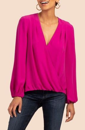 Trina Turk Bask Faux Wrap Top in Viola at Nordstrom Rack, Size X-Small