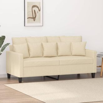 vidaXL Sof&aacute; De 2 Plazas De Tela Color Crema 140 Cm Vidaxl