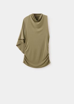 Mango Asymmetric draped blouse kaki - Donna - XS - MANGO