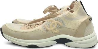 Chanel knitted slip-on sneakers - Neutrals
