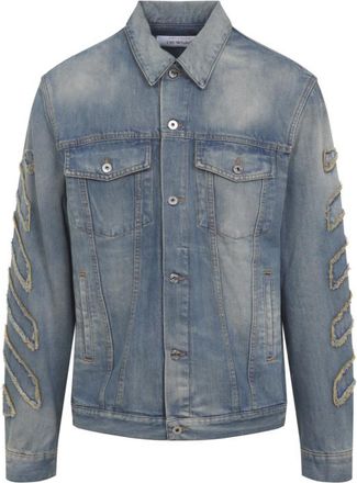 Off-white Blue Frayed Cotton Jacket