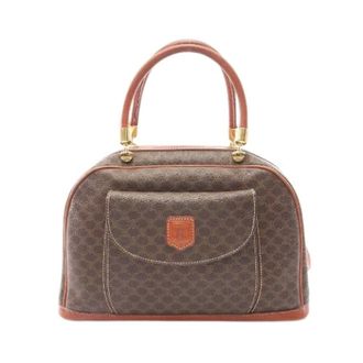 Celine Pre-owned Handbags, female, Brown, Size: ONE SIZE Pre-owned Macadam PVC Coated Canvas Leather Handbag