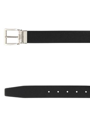 Prada Mens Black Leather Reversible Belt F0rd7 Vitello Cinture