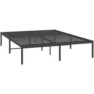 vidaXL Estructura De Cama Sin Colch&oacute;n Metal Negro 160x200 Cm Vidaxl