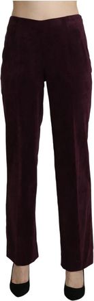 Bencivenga High Waist Straight Broeken - Dames - Straight fit broeken - Paars - 2XL - Su&egrave;de - Broeken
