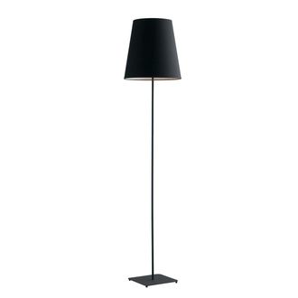 Luce-Ambiente-Design Elvis Floor Lamp in Black Metal with Fabric Lampshade 155 cm