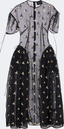 Simone Rocha Embroidered tulle midi dress