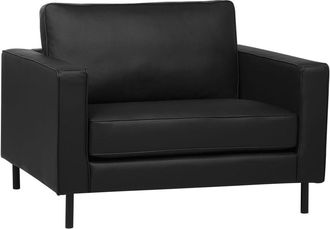 Beliani Sillón piel negro