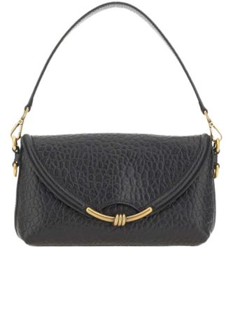 Gianni Chiarini Rectangular Pebble Grain Handbag with Gold-Tone Detail