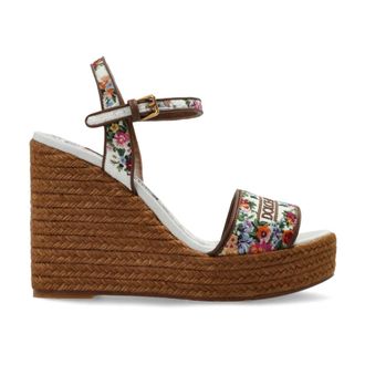 Dolce & Gabbana Wedges, female, Brown, Size: 10 US Embroidered Wedge Sandals