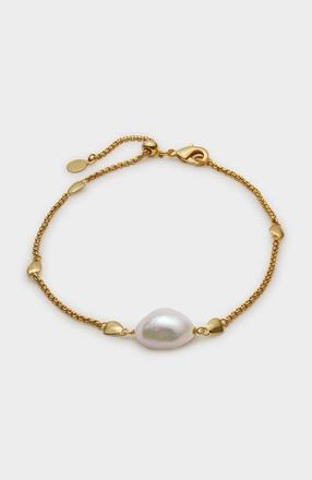 Katie Loxton Sol Pearl Anklet in Gold Coated at Nordstrom, Size 9