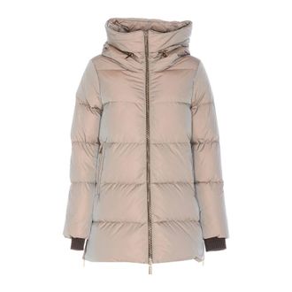 Moorer Winter Jackets, female, Beige, Size: S Beige Carinzia Down Jacket with Hood