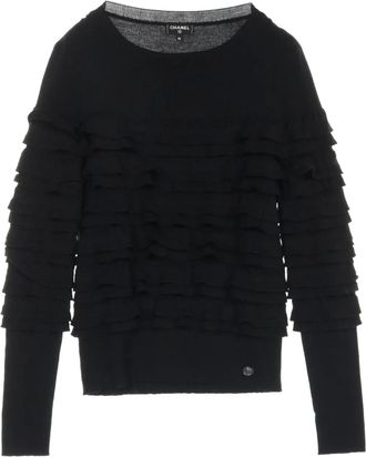 Chanel Maglione con balze 1986-1988 - Nero