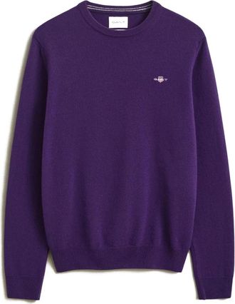 GANT Maglione Girocollo in Lambswool - - Knitwear - Uomo - Viola - XL
