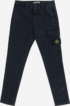 Stone Island Boys Stretch Cotton Logo Pants Navy Trousers