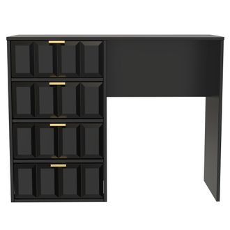 Welcome Furniture Hanover Ready Assembled 4 Drawer Vanity in Deep Black & Black Matt - Welcome Furniture | TJ Hughes