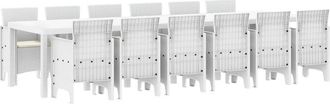 vidaXL Garden Dining Set 13 pcs Light Grey Polt rattan Vidaxl