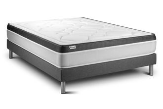 VITALIT Somier gris + colch&oacute;n con espuma viscoel&aacute;stica 160 x 190