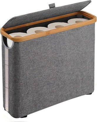 OEM Soporte Para Papel Higi&eacute;nico, Organizador De Papel Higi&eacute;nico Con Tapa, Apto Para 12 Rollos De Papel Higi&eacute;nico, Estante De Ba&ntilde;o De Pie (gris)
