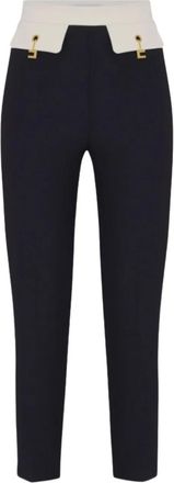 Elisabetta Franchi panelled gold-detail trousers - Black