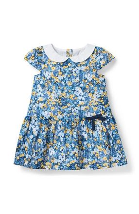 Janie and Jack Floral Dropwaist Dress in Blue at Nordstrom, Size 18-24M