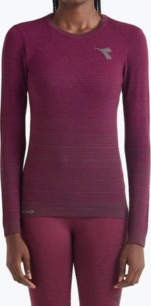 Diadora Long-Sleeved Stratouno T-Shirt In Maroon Banner