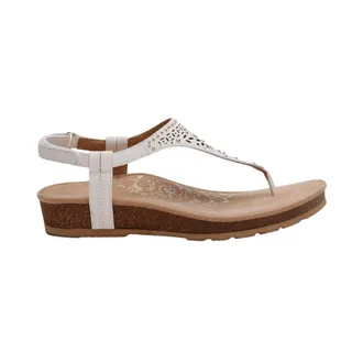 Aetrex Evelyn Thong Sandal White SC243 Womens