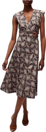 Veronica Beard Nilsen Midi Dress In Black Multi