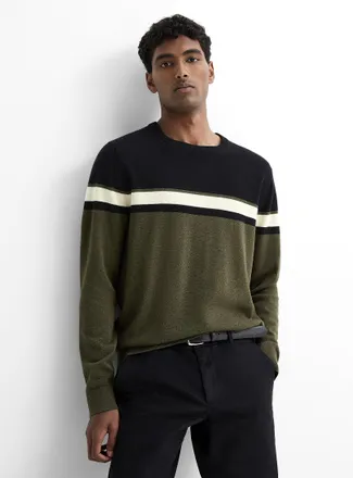 Le 31 Mens Block-stripe sweater