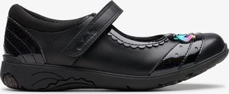 Clarks Relda Spark Kinderen Zwarte Leren Schoenen