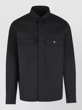Ermenegildo Zegna stretch cotton overshirt button down collar