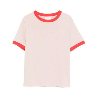 A.P.C. T-Shirts, female, Pink, Size: L Contrast T-Shirt