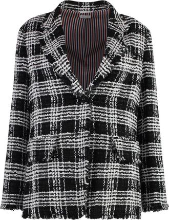 Thom Browne Klassieke Tweed Blazer met Zakken - Dames - Blazers - Zwart - M - Tweed - Jassen