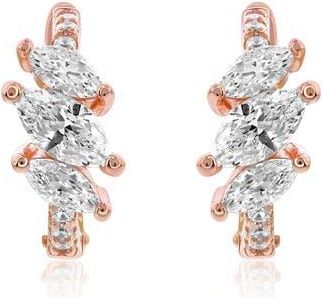 Suzy Levian Marquis Cubic Zirconia Huggie Hoop Earrings in Rose Gold at Nordstrom Rack