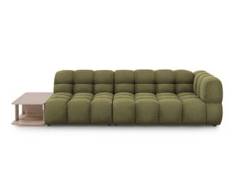 Cosmopolitan Design Sof&aacute; modular izquierdo 4 plazas de terciopelo verde claro