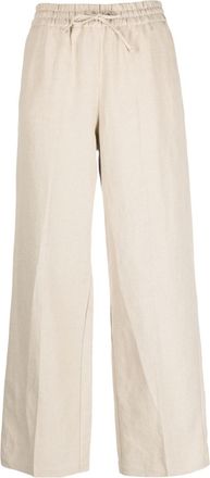 A.P.C. drawstring straight-leg trousers - women - Linen/Flax/Cotton - 34 - Neutrals