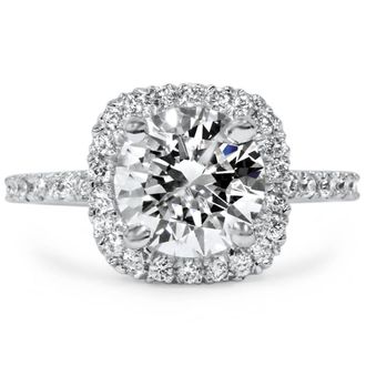 Pompeii3 1 3/4 CT Halo Diamond Engagement Ring Round Cut 14K White Gold
