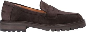 Billi Bi Bruine Su&egrave;de Loafer met Uitsnijding - Dames - Schoenen - Bruin - Maat: 40 EU Su&egrave;de