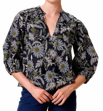 Cleobella Belle V-Neck Blouse In Dark Magnolia