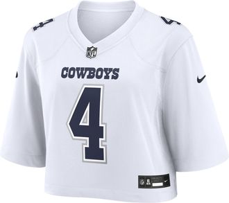 Nike Dak Prescott Dallas Cowboys Nike Womens NFL Cropped Tundra Game Jersey in White | WCJF10A7RF-ZNS