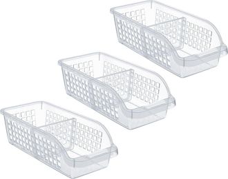 No Brand Juego De Tres Cajas De Almacenamiento Para Frigor&iacute;fico Con Separadores: Cajas De Almacenamiento Transparentes, Adecuadas Para La Cocina, El Frigor&iacute;fic