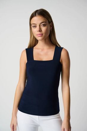 Joseph Ribkoff Classic Square Neck Tank In Navy